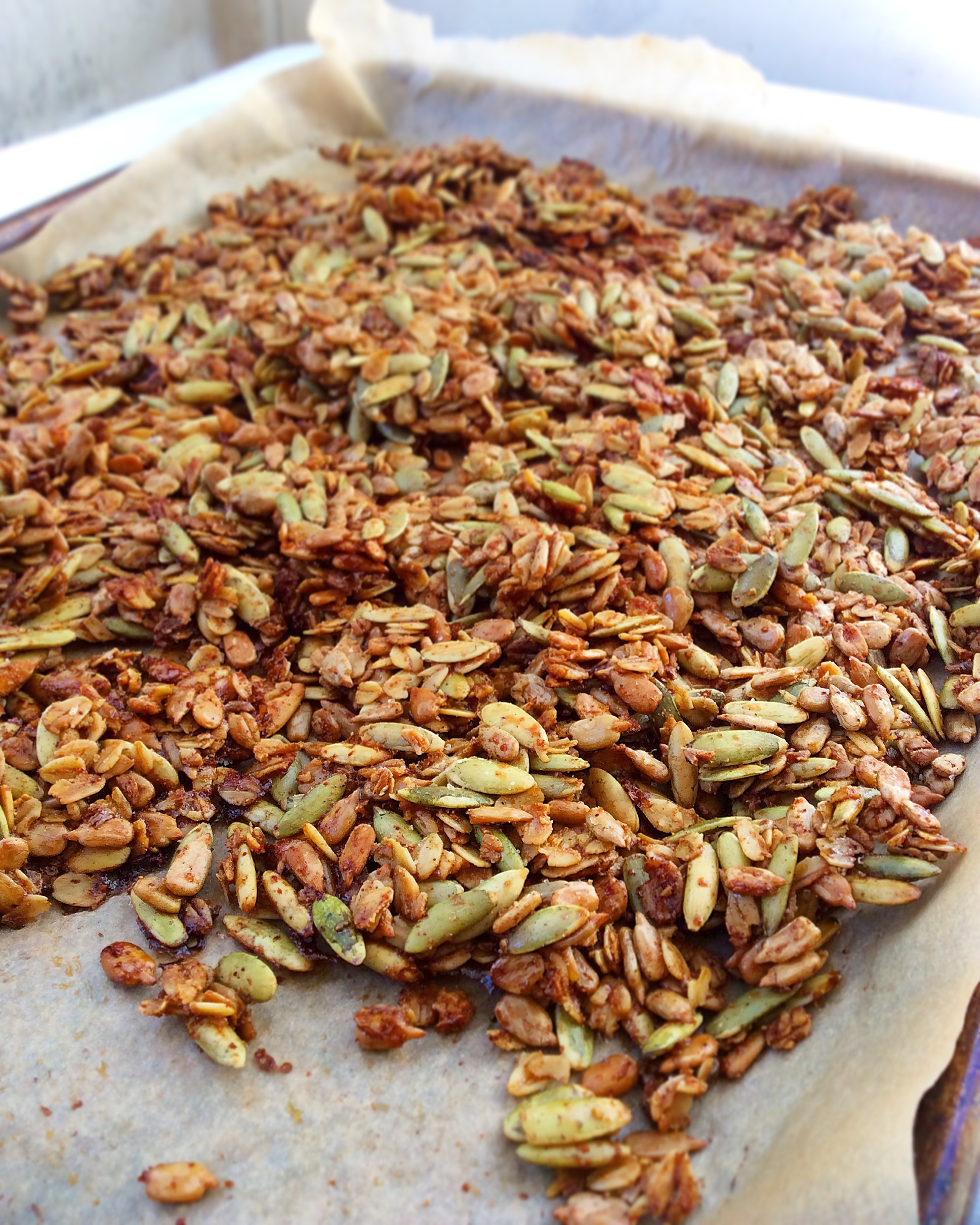 Spicy Sunflower & Pumpkin Seed Granola — Baked Greens