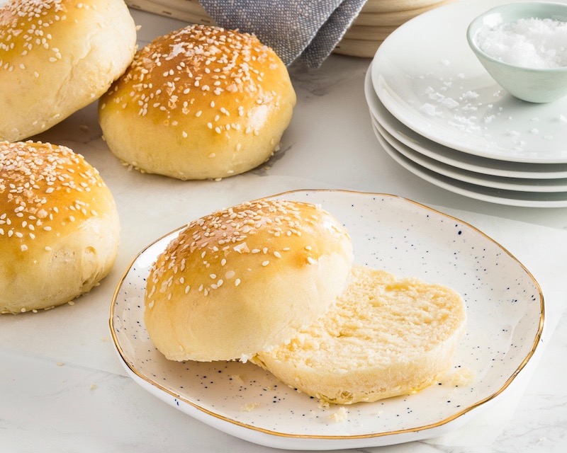 Brioche Burger Buns Asse a partir do zero Cafe Lier
