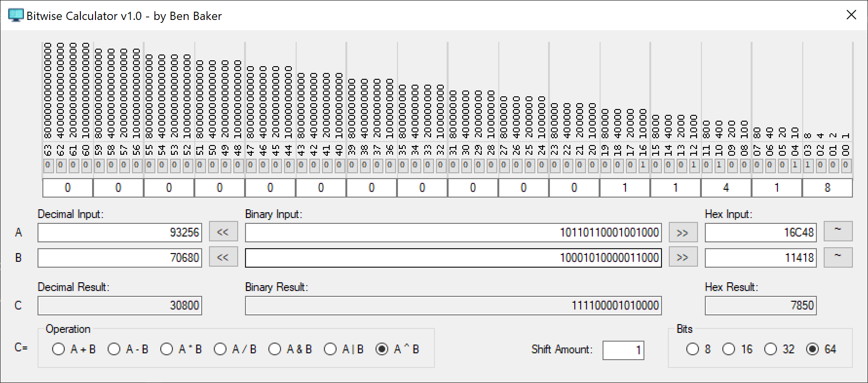 Bitwise Calculator Ben Baker