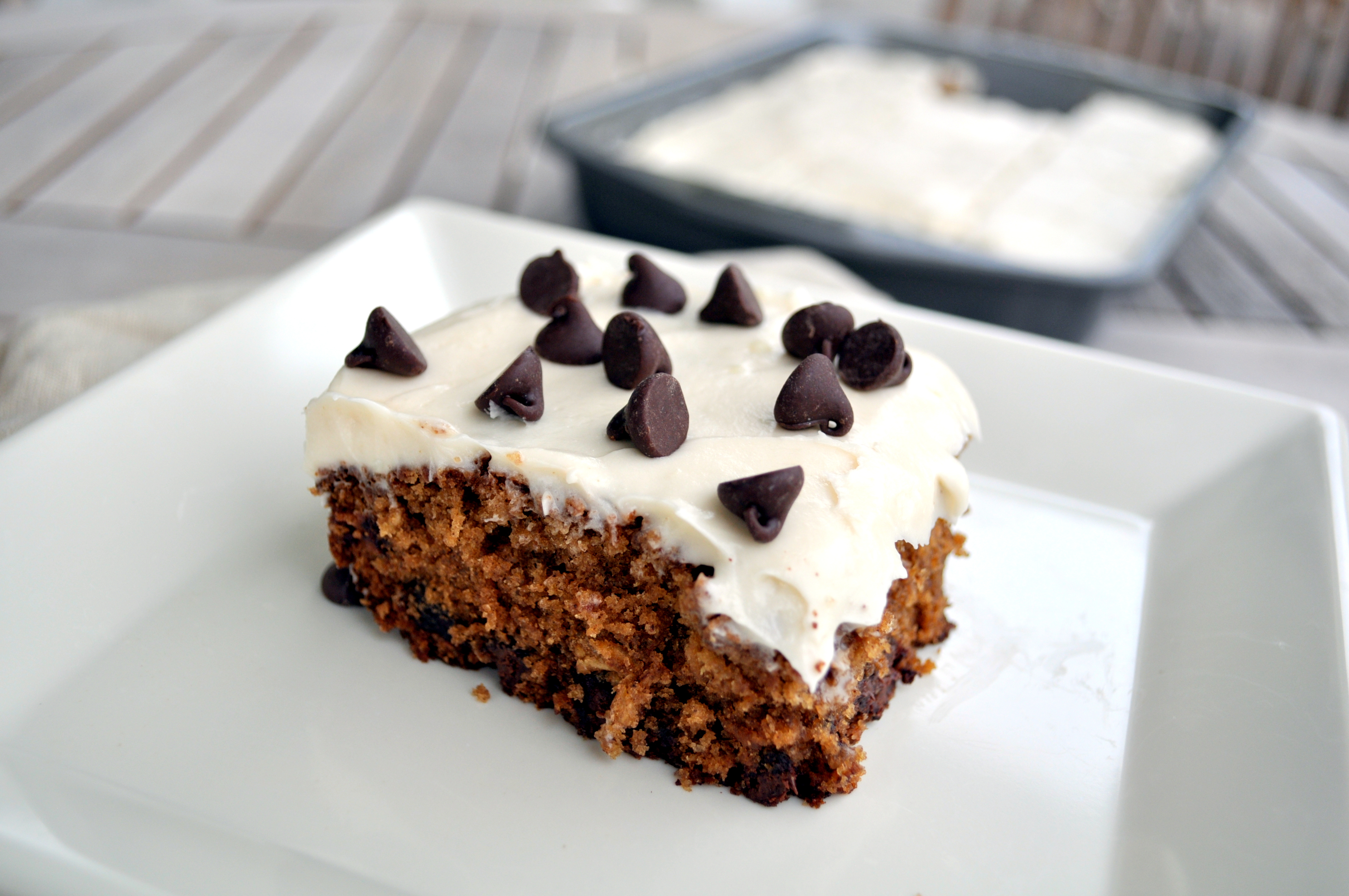 Oatmeal Chocolate Chip Cake w/ Cream Cheese Frosting