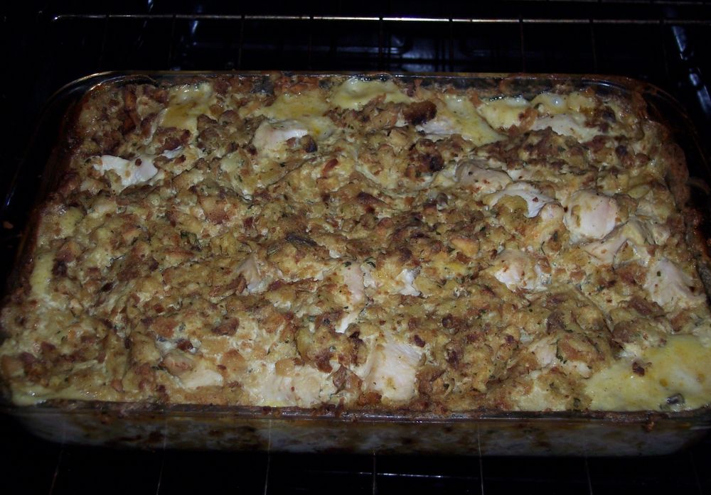 Chicken, Mushroom and Stuffing Casserole on