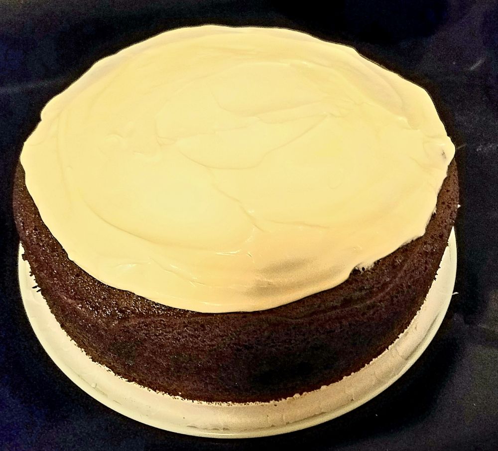 Dark Chocolate Guinness Cake with Bailey's Cream Cheese Icing on