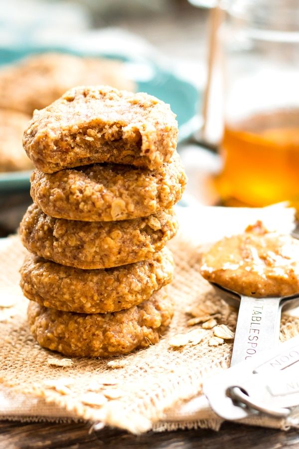 Almond Butter Oatmeal Cookies on