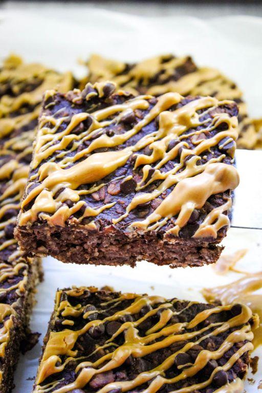 Peanut Butter Brownie Oatmeal Breakfast Squares Baking You Happier