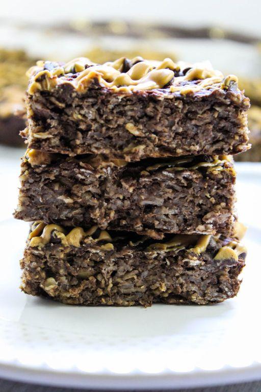 Peanut Butter Brownie Oatmeal Breakfast Squares Baking You Happier