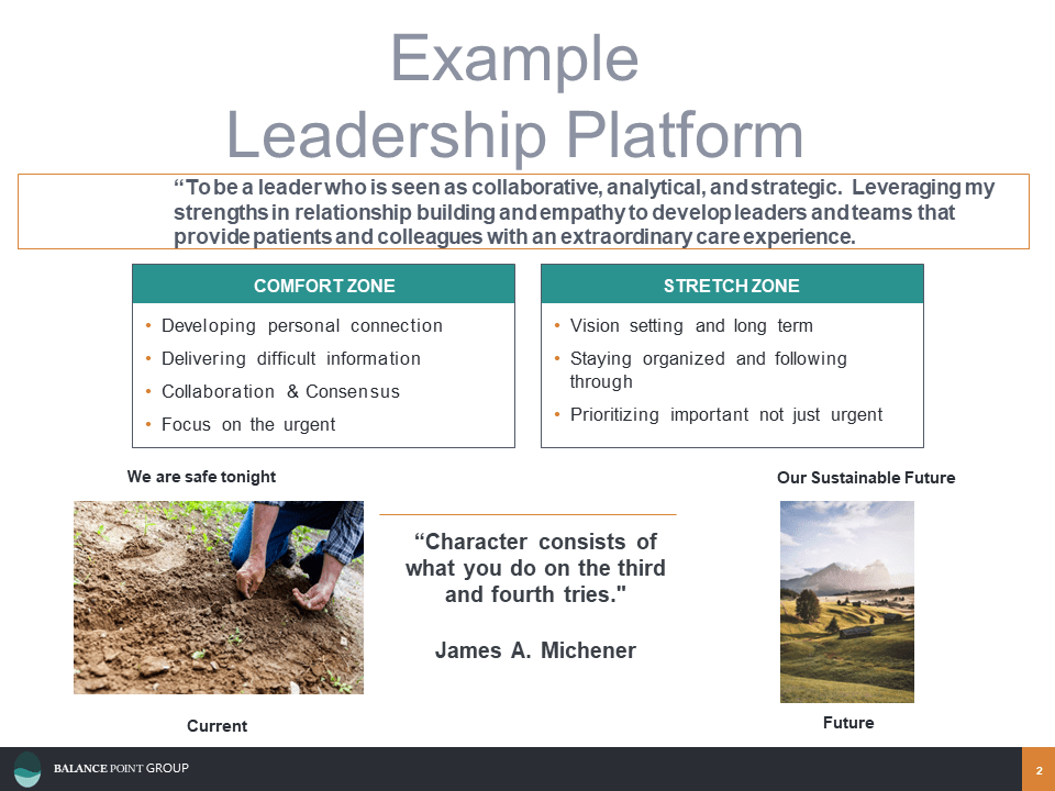 Leadership Vision Experience Balance Point Group
