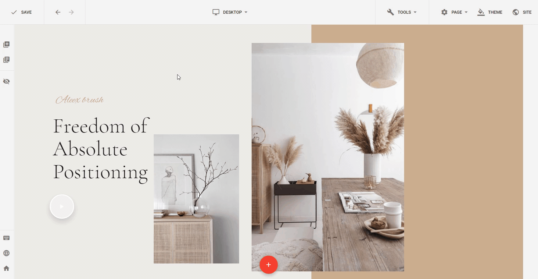Positioning Elements in Joomla site Builder Gridbox