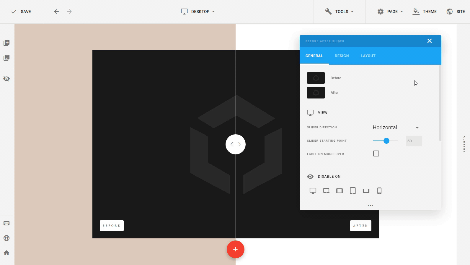 Before After Slider for Joomla site Builder Gridbox