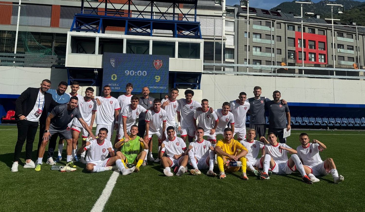 UEFA Youth League/ Skënderbeu U-19 një hap larg raundit të dytë, fiton në transfertë ndaj Inter Escaldes 10-0