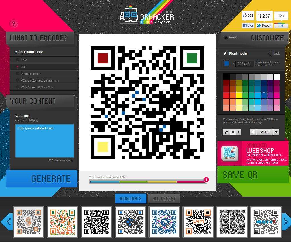 Un gÃ©nÃ©rateur de QR Code tout en image et en couleurs