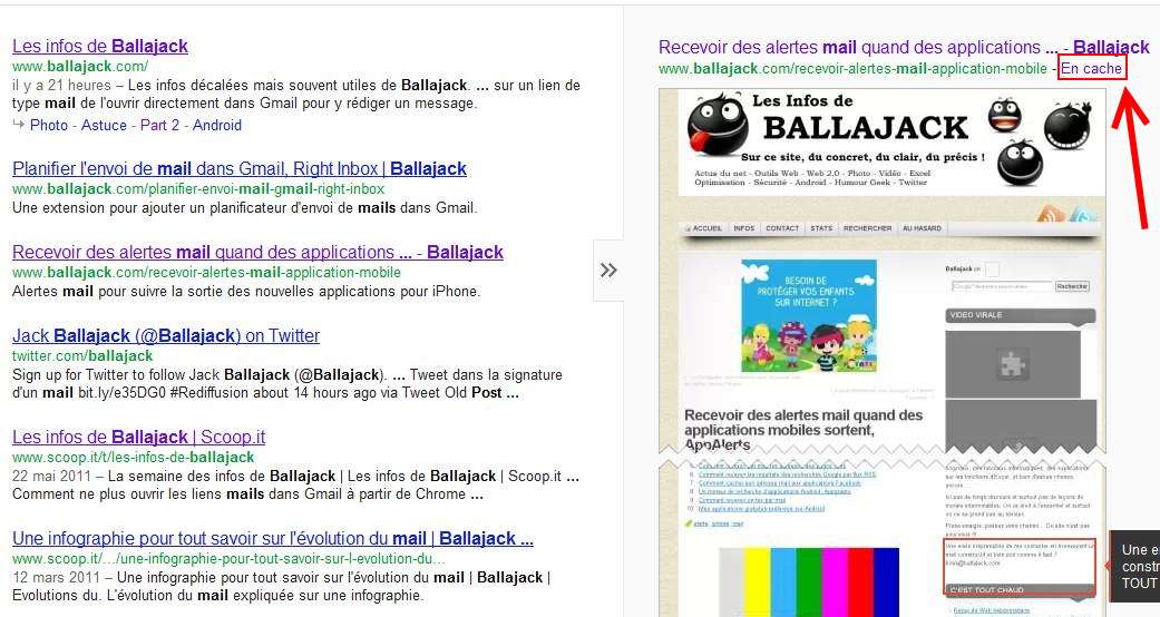Où est passé le cache de Google