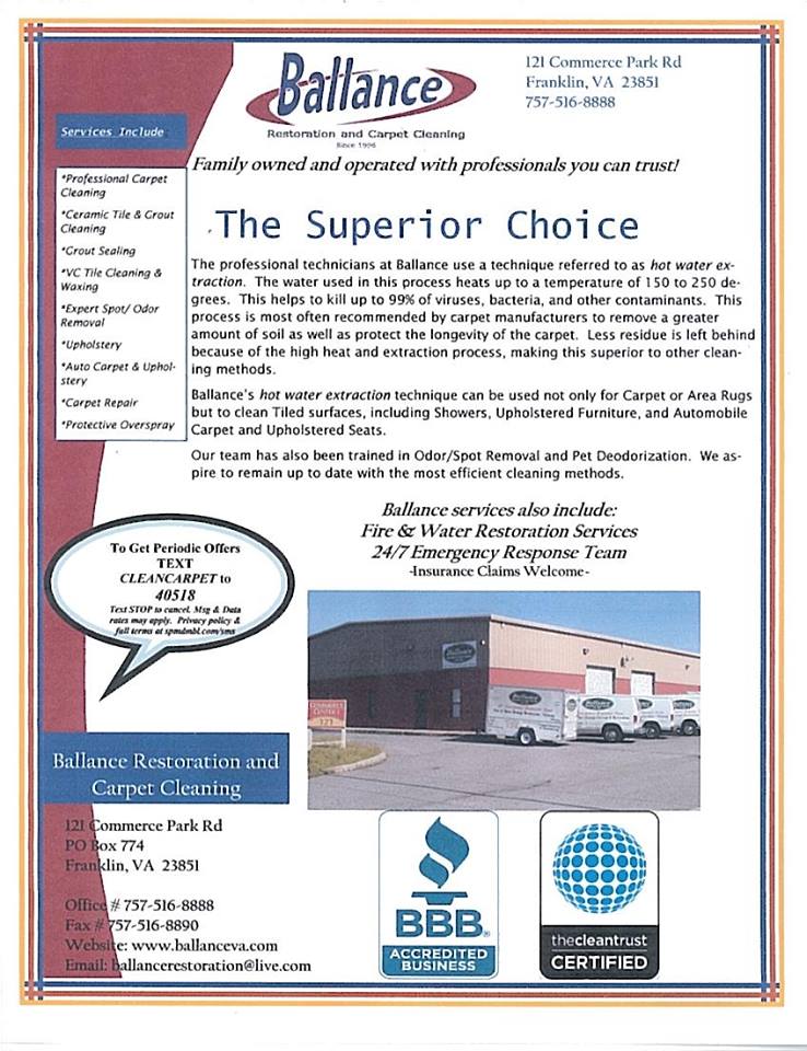 Ballance Restoration & Carpet Cleaning The Superior Choice Ballance