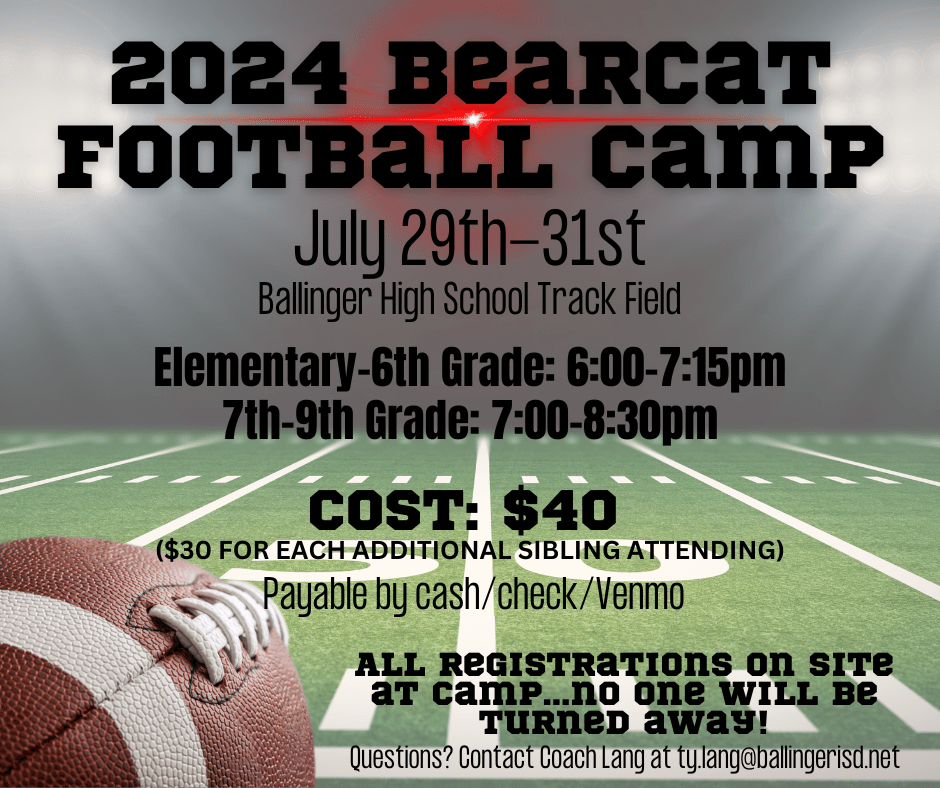 2024 Bearcat Football Camp Ballinger ISD