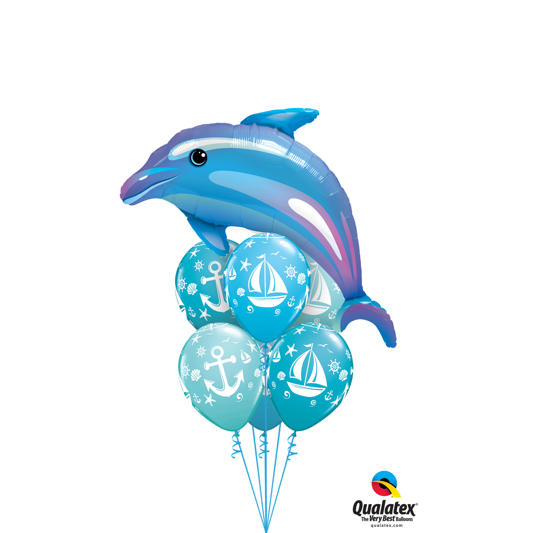 Delightful Blue Dolphin Balloon Bouquet Balloon Fun