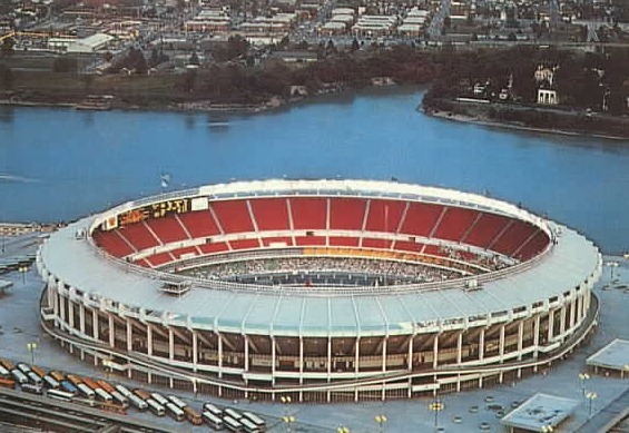 Riverfront Stadium history, photos and more of the Cincinnati Reds former ballpark