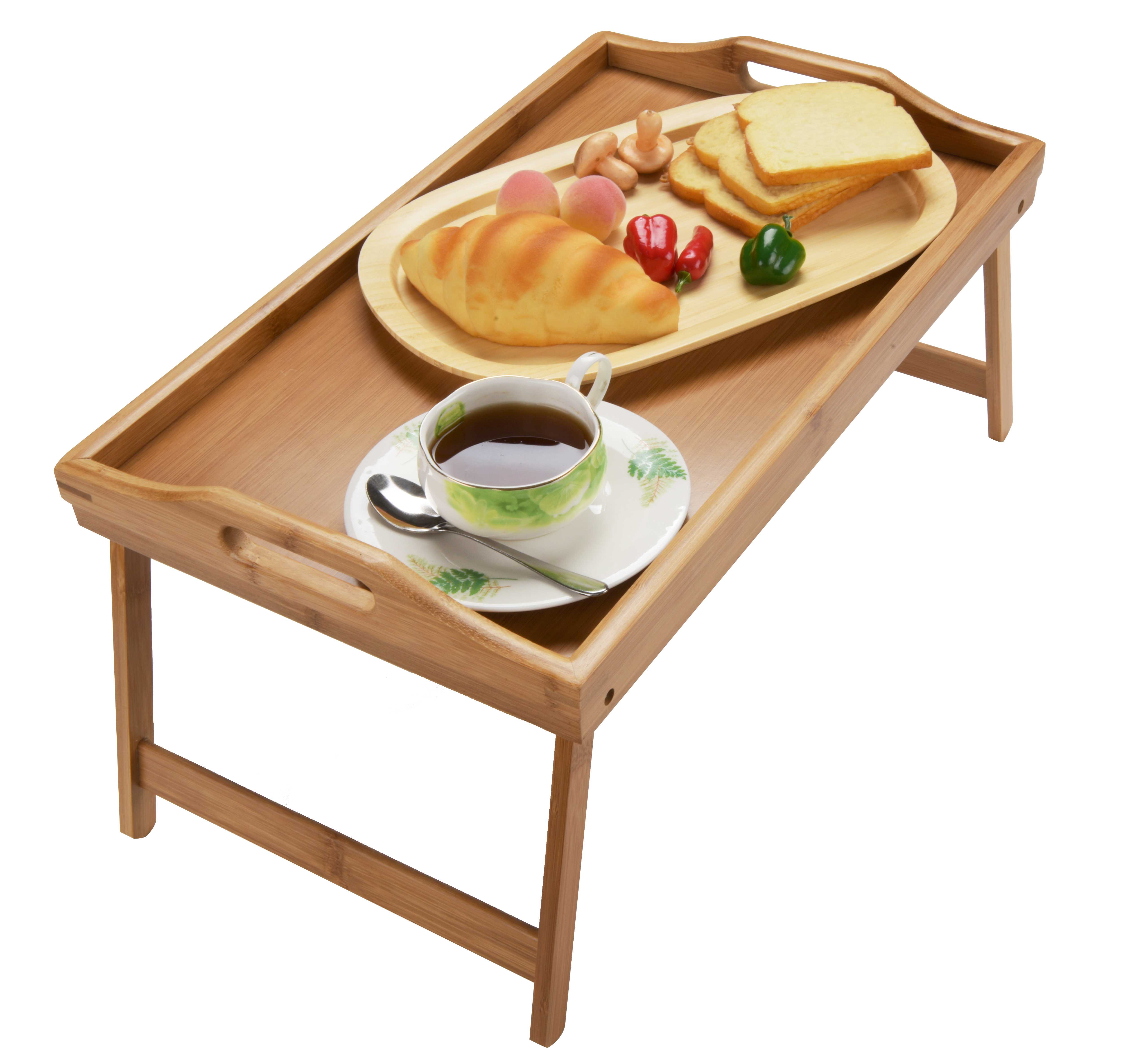 Bamsira Bamboo Foldable Breakfast Tray Table BAMSIRA