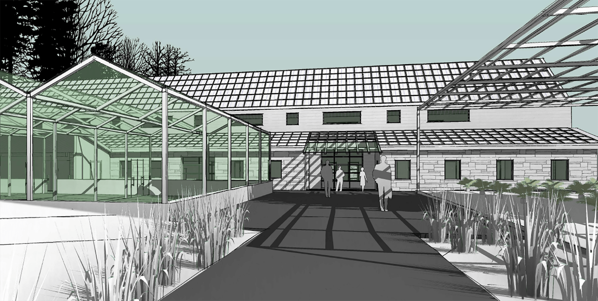 Mt. Cuba Center Greenhouse & Headhouse Bancroft Construction