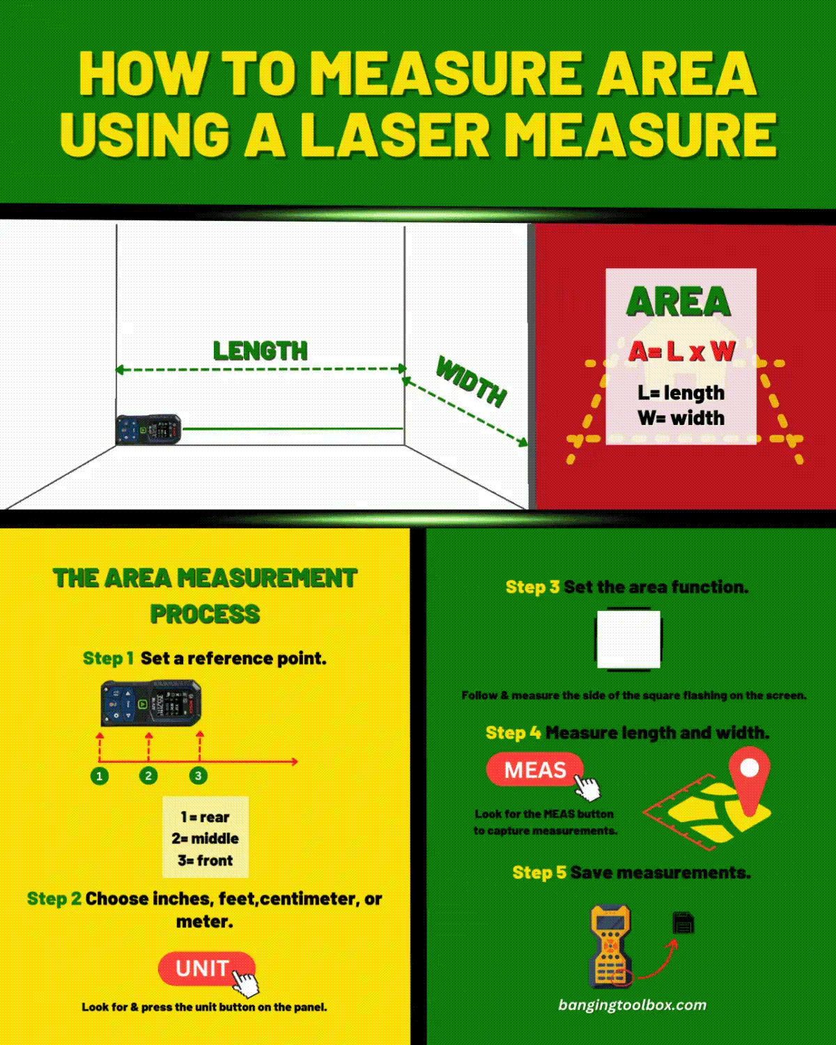 How To Use A Laser Measure To Take Area Measurements?