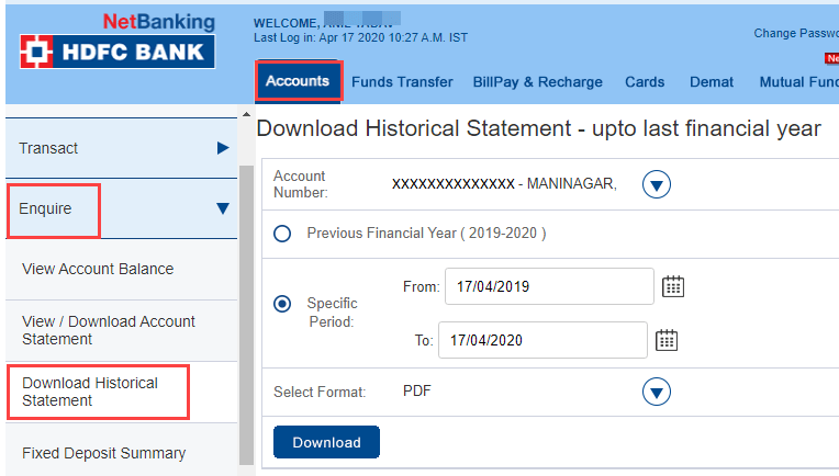 Keep reading to know more! How To Get Hdfc Bank Account Statement Online Bankingidea Org