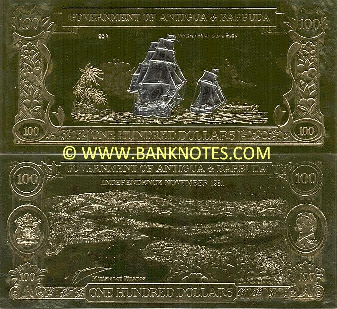 Antigua & Barbuda 100 Gold and Silver Dollars 19811988 Antiguan & Barbudan Currency Bank