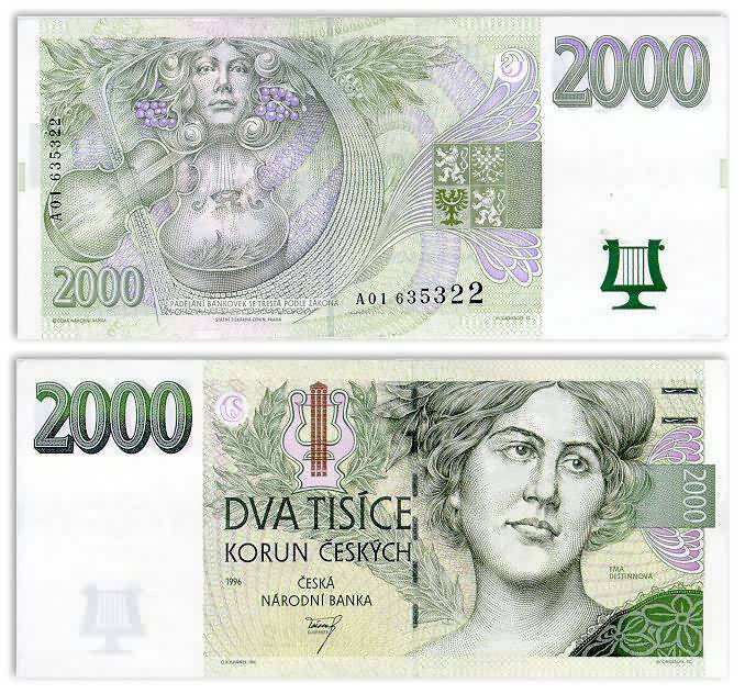 Czechia Czech Korun Currency Bank Notes Czech Republic Image
