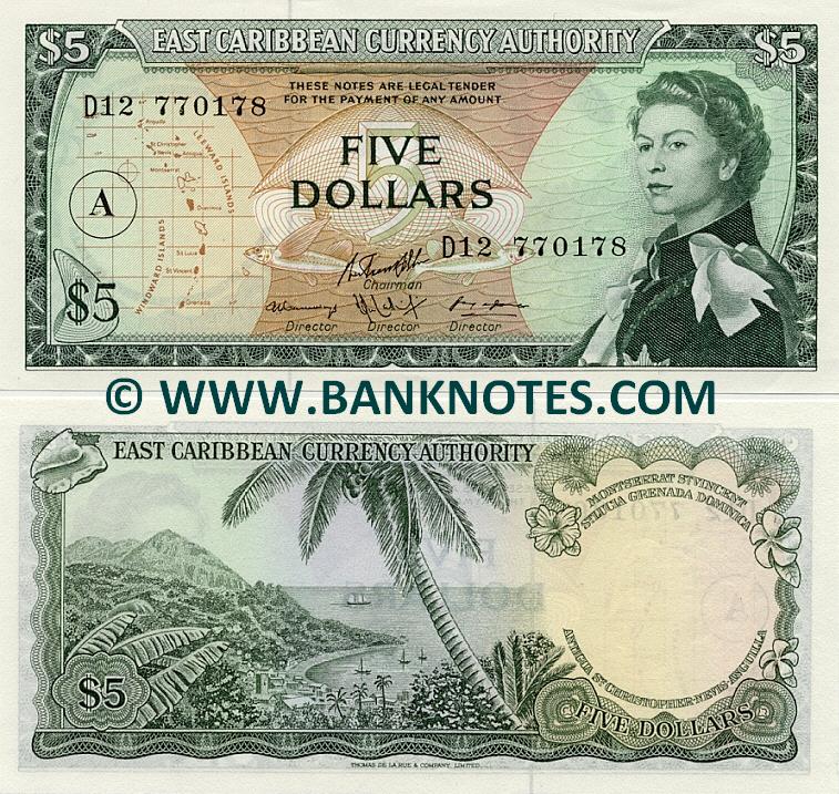 Antigua & Barbuda 5 Dollars 1965 Antiguan & Barbudan Currency Bank