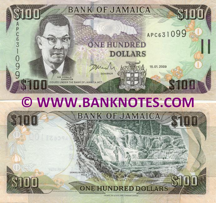 Jamaica 100 Dollars 20032010 Jamaican Currency Bank Notes, Paper