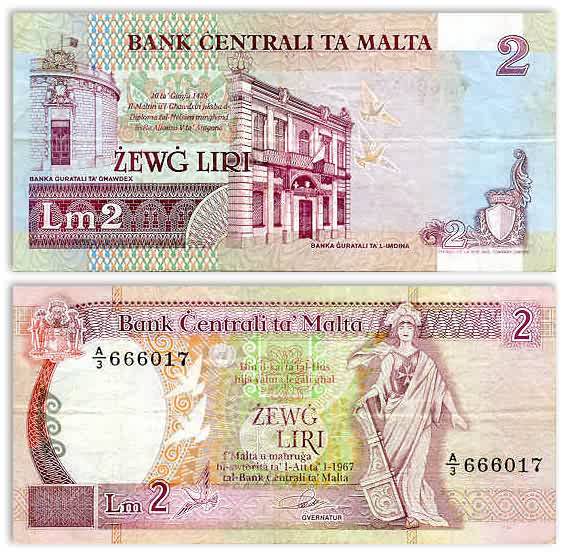 Malta Maltese Lira Currency Picture Gallery Banknotes of Malta