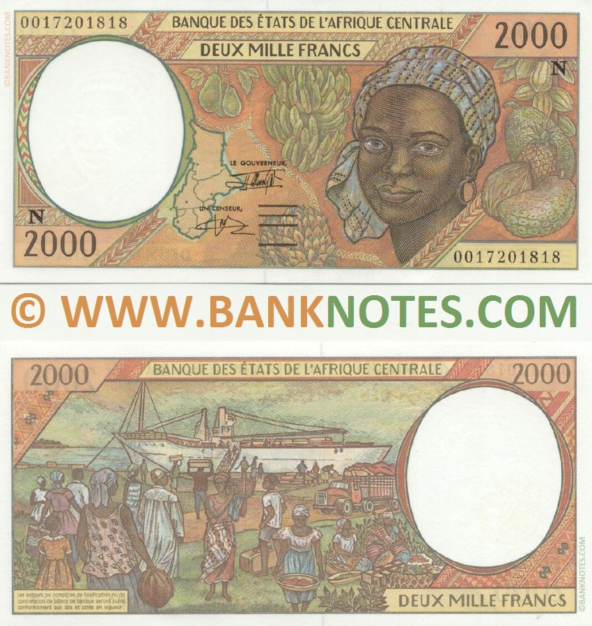 Equatorial Guinea 2000 Francs 19932000 Equatorial Guinean Currency