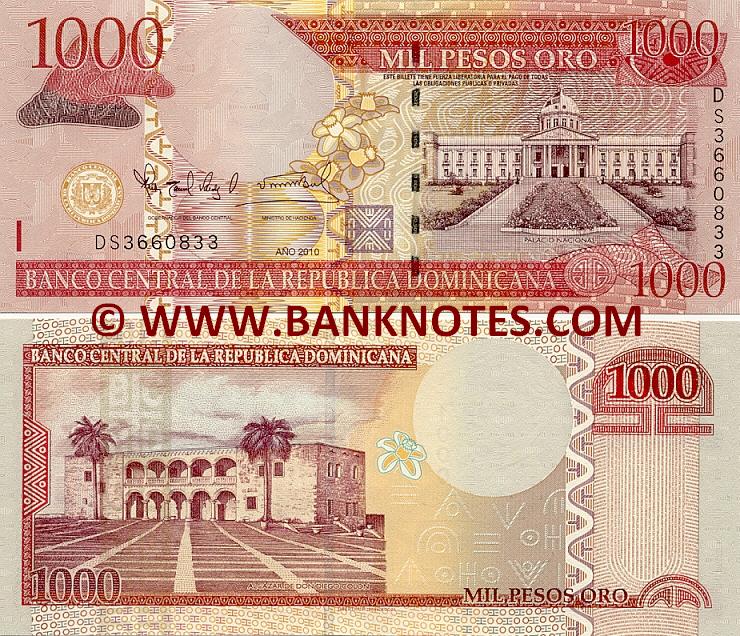 Dominican Republic 1000 Pesos Oro 2010 Dominican Currency Bank Notes