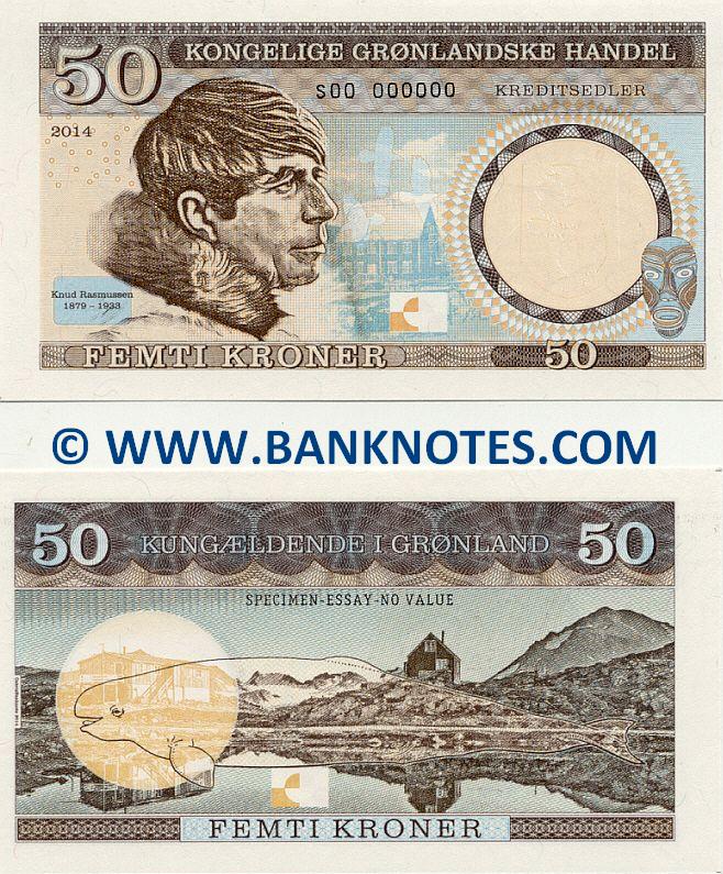 Greenland 50 Kroner 2014 Essay Greenlandic Currency & Bank Notes