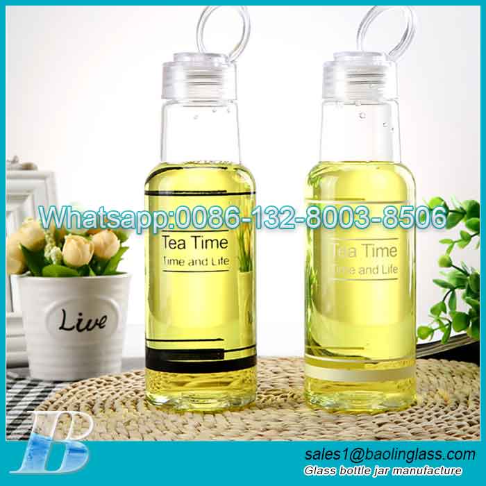 16oz Easy carry creative drinking glass bottle wide mouth