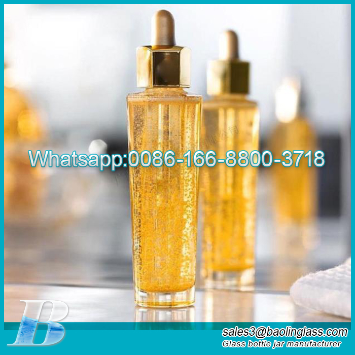 luxury gold serum bottle