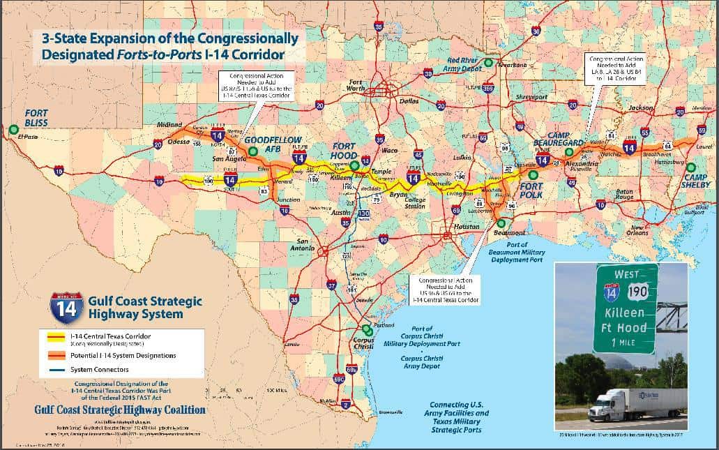 Map Of Central Louisiana Abraham bill would bring I14 through central Louisiana Baptist Message