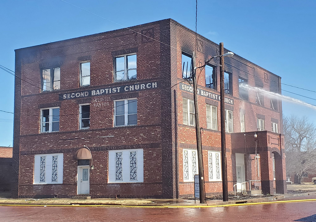 Fire destroys historic church building in Ranger