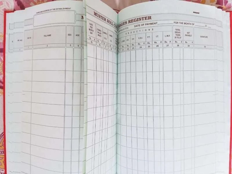 Muster Roll Attendance Register Bapuji Mumbai (best since 1948)