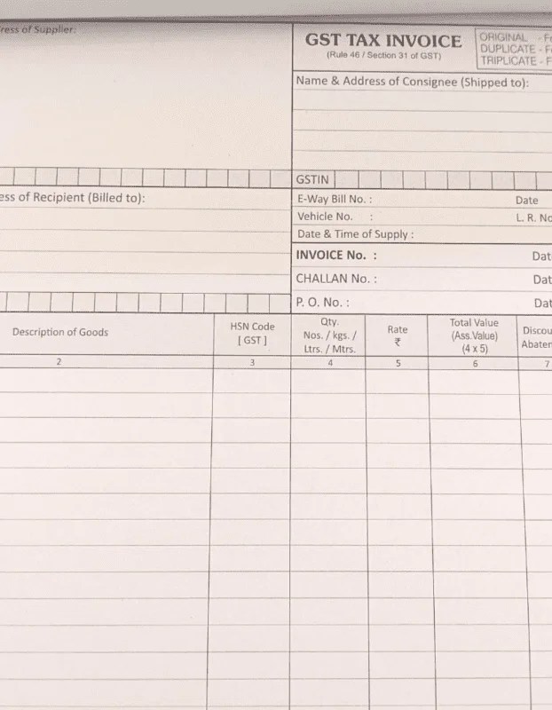 Get GST Invoice Bill Book New Format from Bapuji (since 1948)