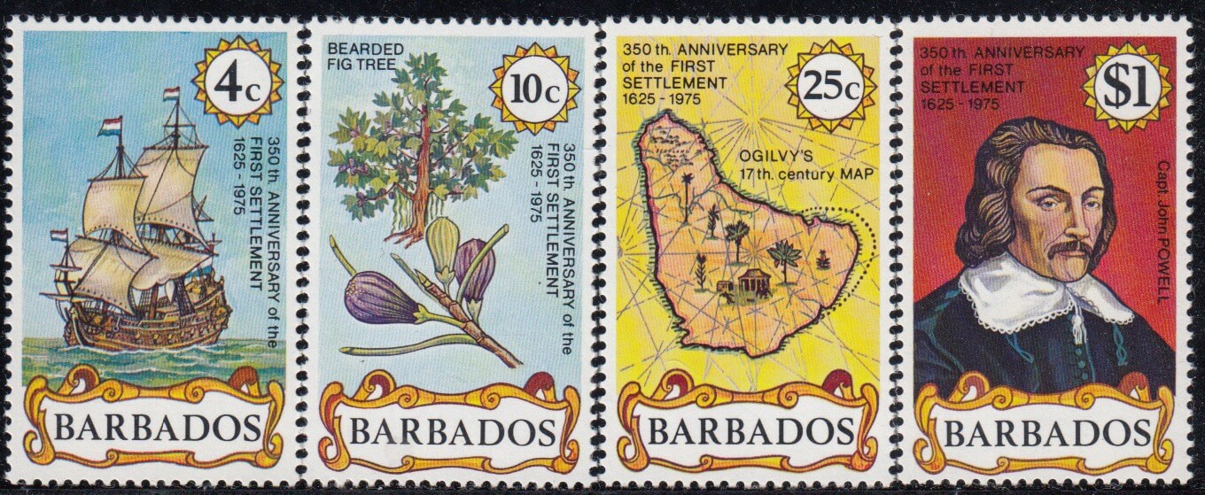 Barbados 538541 350th Anniversary of First Settlement Barbados Stamps