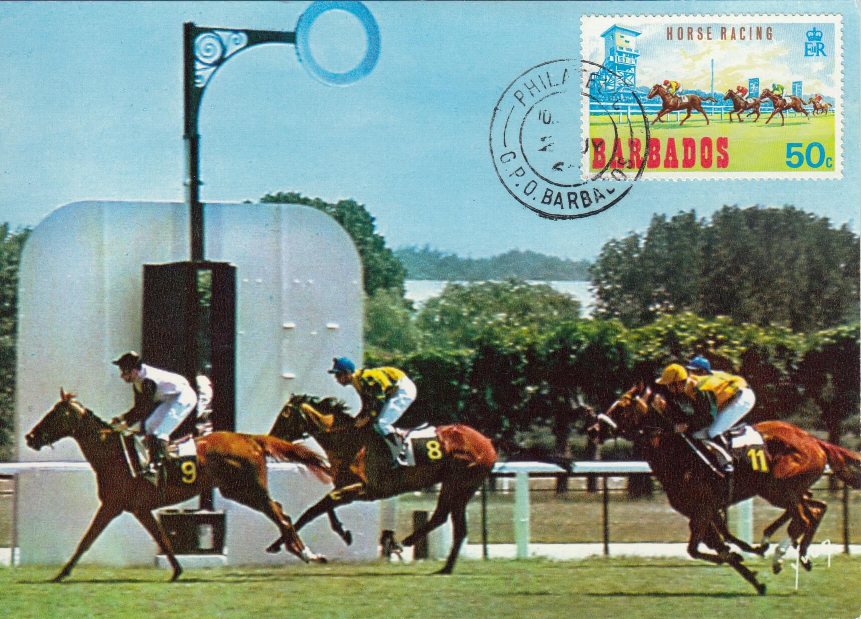 Unusual Barbados Horse Racing cards from the 1960’s Barbados Stamps