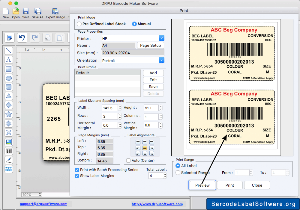 Barcode label software create sticker Mac barcode generator program