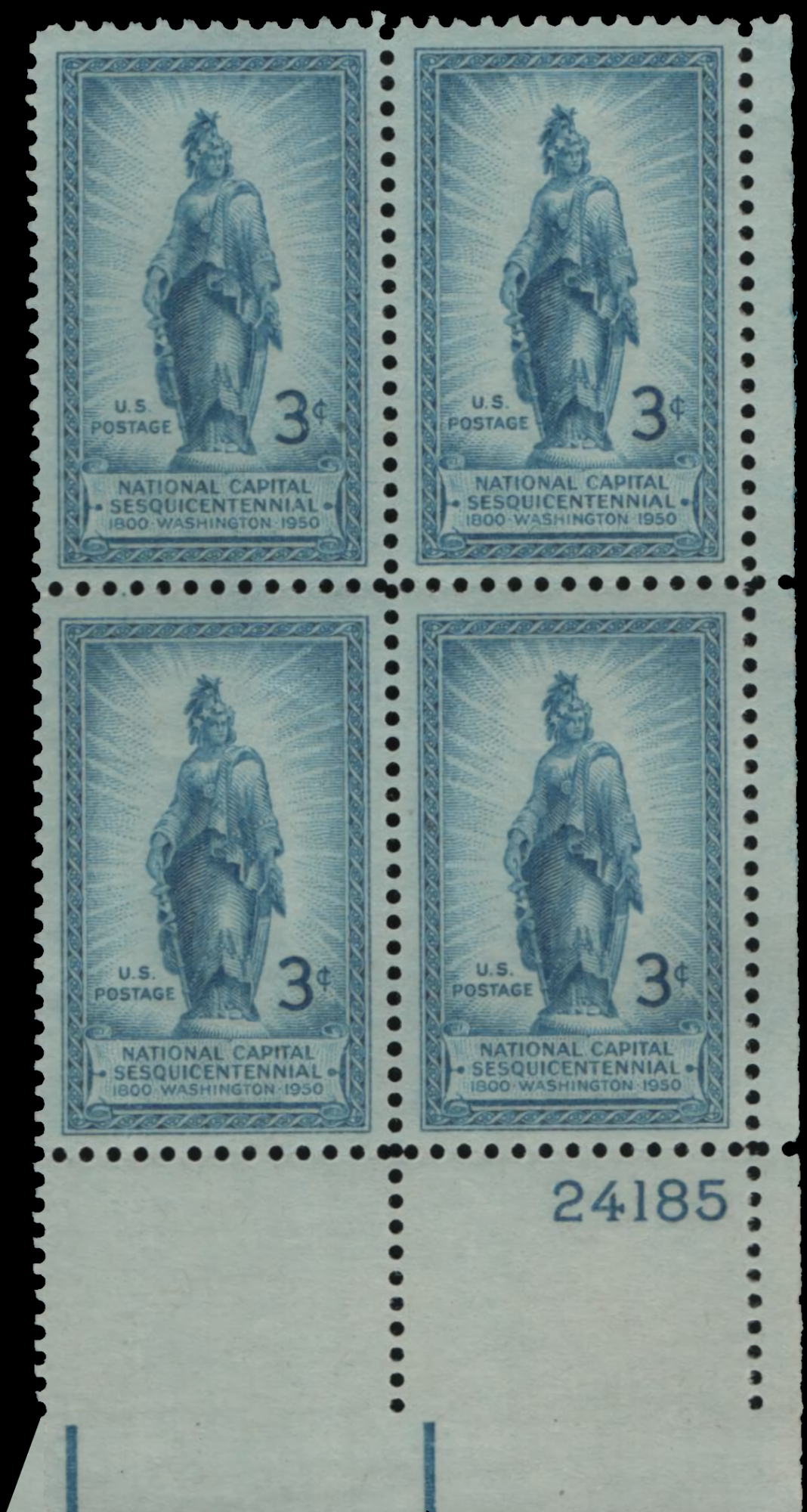 Modern U.S. Stamps Scott 989, 3c Statue of Freedom