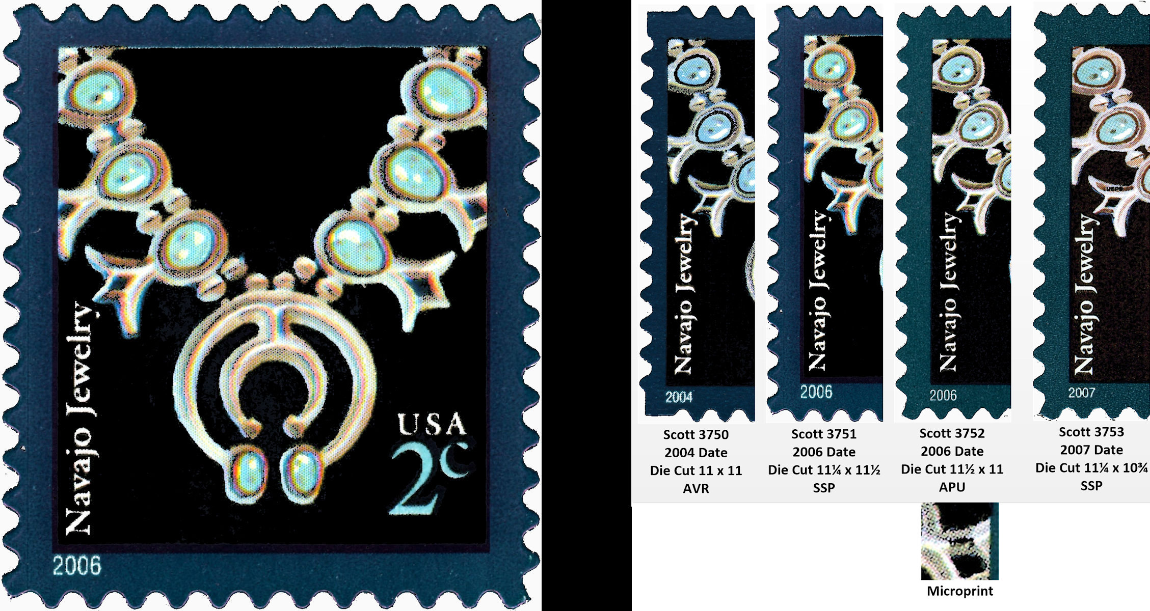Modern U.S. Stamps Scott 3751, 2c Navajo Jewelry 2006 Date