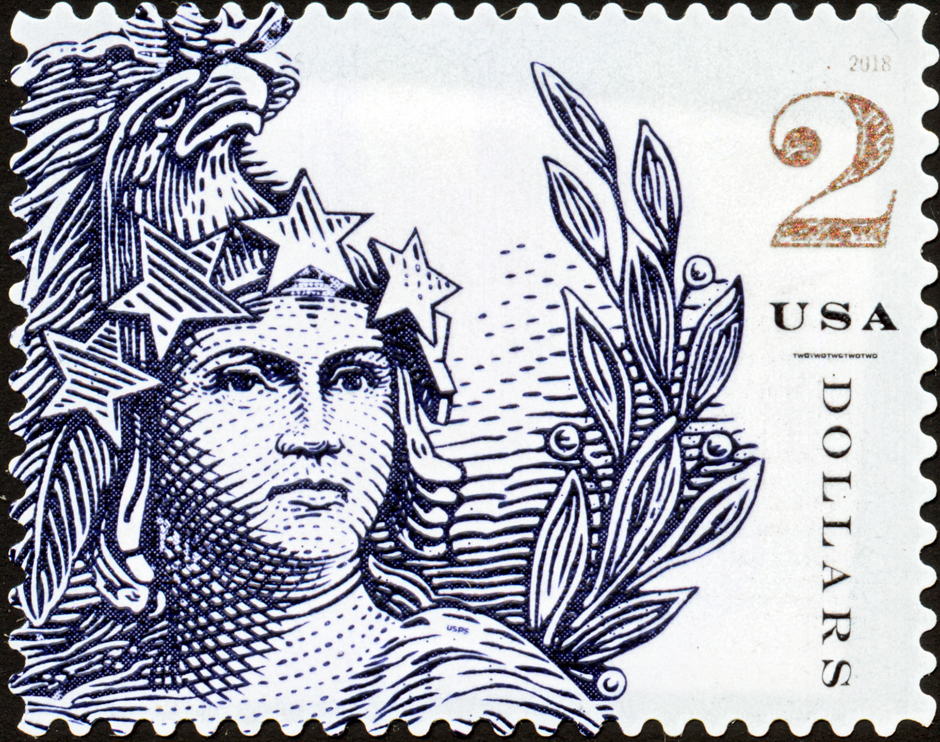 Modern U.S. Stamps Scott 5296, 2.00 Statue of Freedom