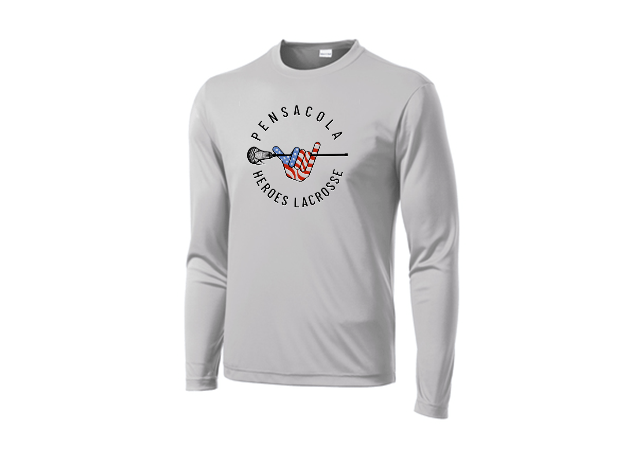 Pensacola Heroes Cotton Long Sleeve T Shirt Bar Down Lacrosse