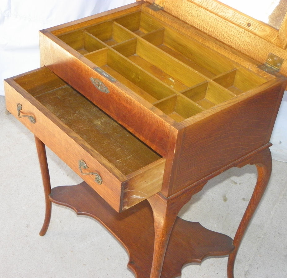 Bargain John's Antiques Antique Oak Sewing Storage and Small