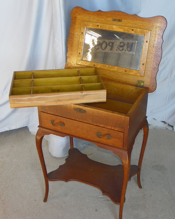 Bargain John's Antiques Antique Oak Sewing Storage and Small