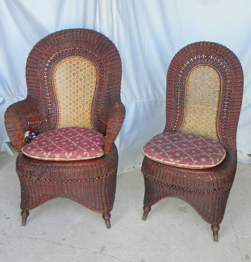 Bargain John's Antiques Antique Matching Wicker Set Gentleman's and