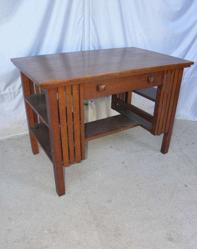 Bargain John's Antiques Antique Mission Oak Library Table Small Desk