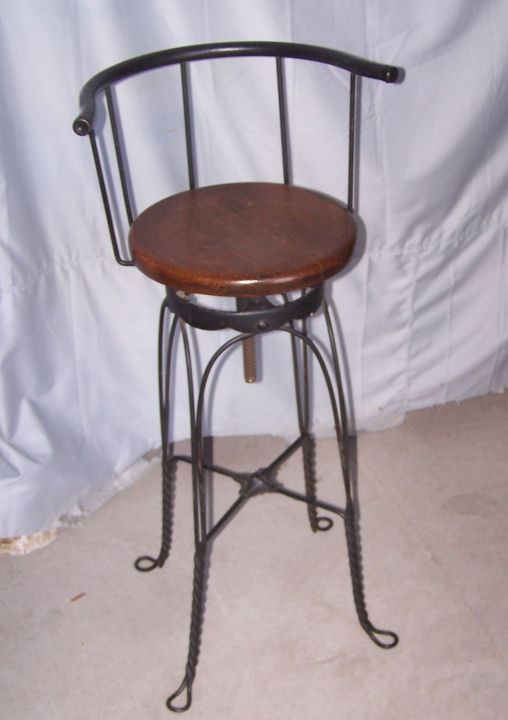 Bargain John's Antiques Childs Antique Barber Chair with Oak Seat