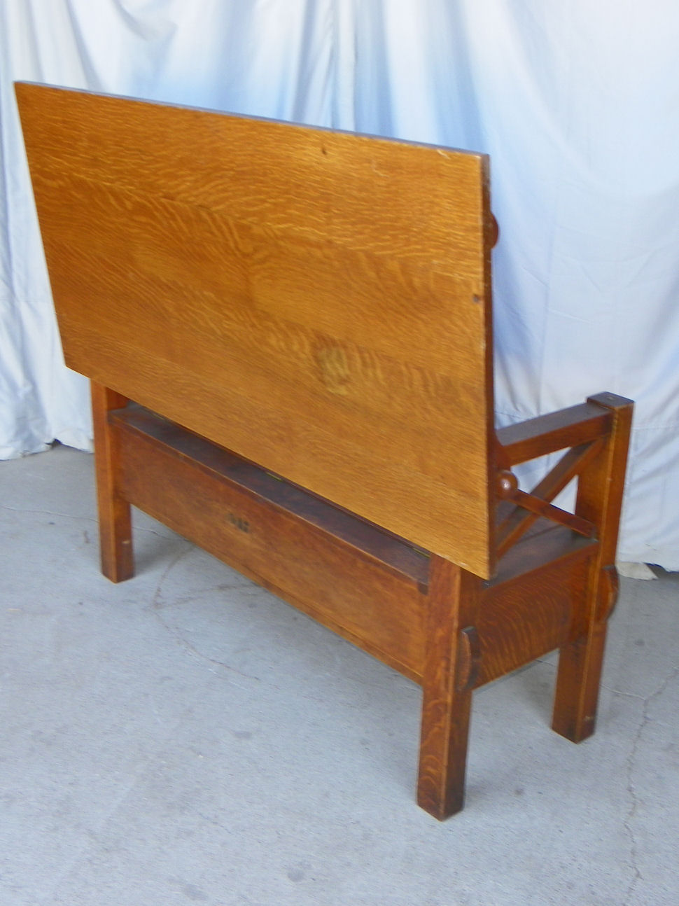 Bargain John's Antiques Mission Quarter Sawn Oak Bench Converts to
